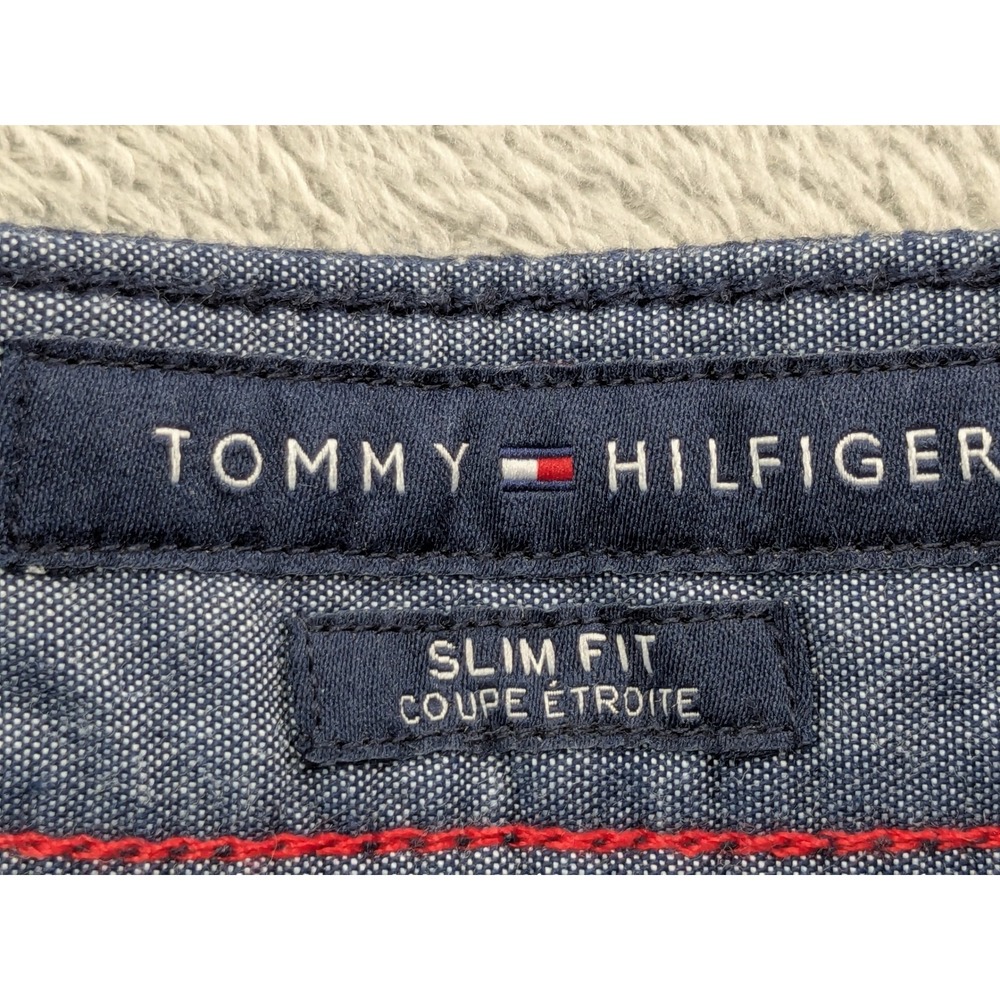 Tommy Hilfiger Mens Slim Fit Herringbone Chinos Navy Blue 33W 34L C8878A1366 474 - Picture 4 of 15